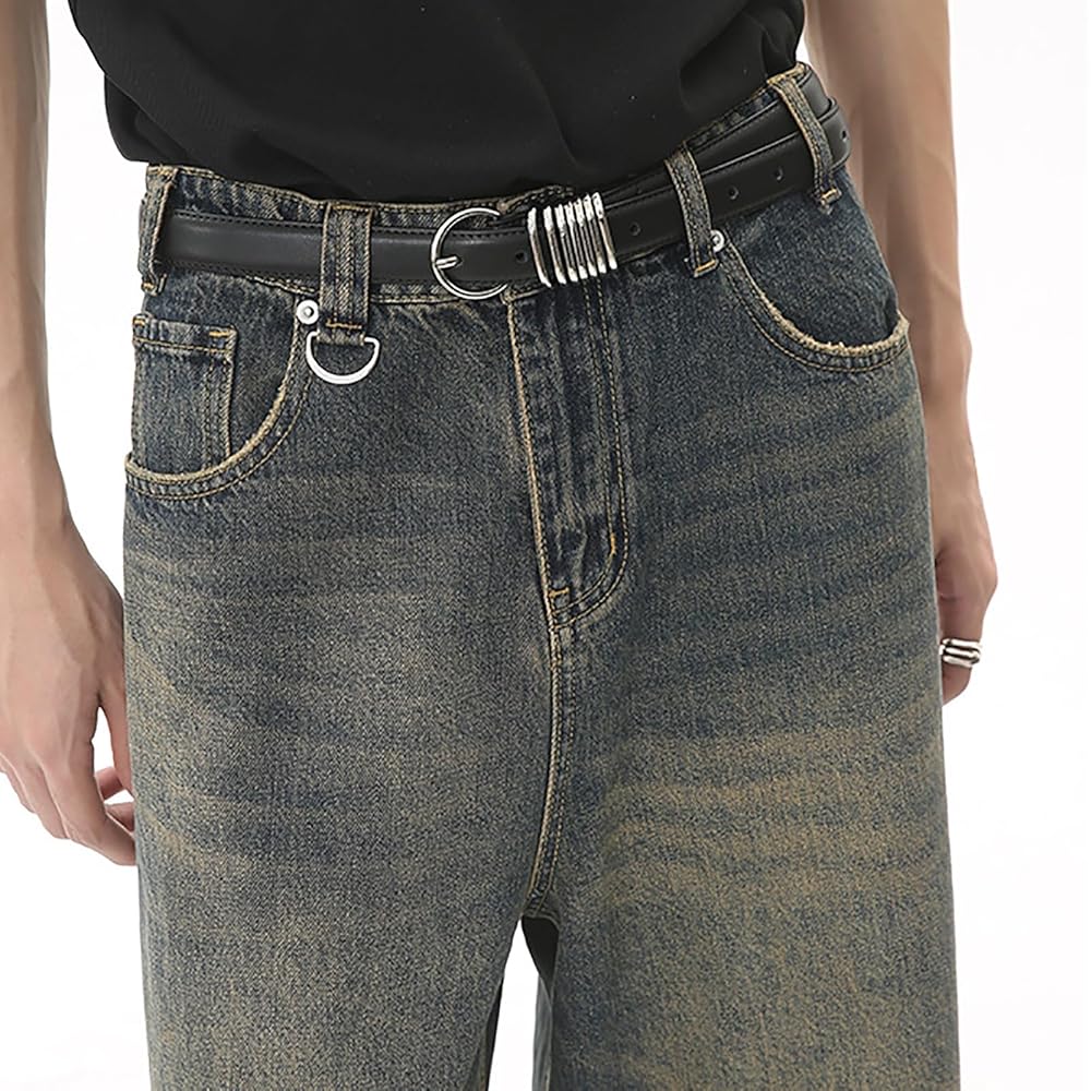 MASUCOR Men's Jeans Bootcut Cut Flared Leg Wide Blue Denim